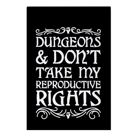 Dungeons & Don't Take My Reproductive Rights Garden Flag