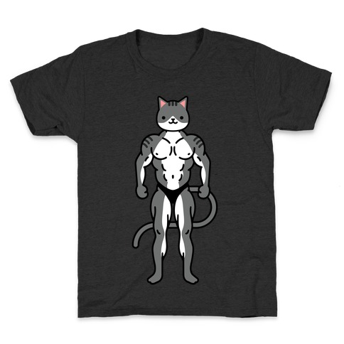 Buff Cat Grey Tabby Kids T-Shirt