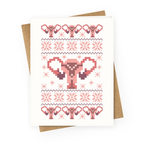Uterus Sweater Pattern Greeting Card