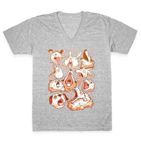 Screaming Animals V-Neck Tee Shirt