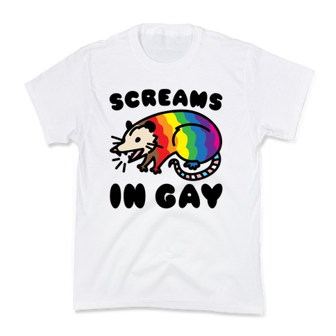 Screams In Gay Possum Parody Kids T-Shirt