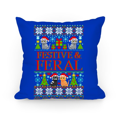 Festive and Feral Sweater Pattern Pillow