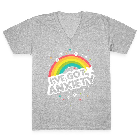 I've Got Anxiety Rainbow V-Neck Tee Shirt