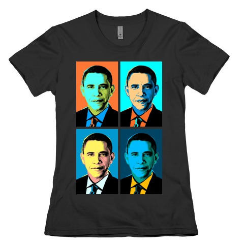 Pop Art Obama Womens T-Shirt