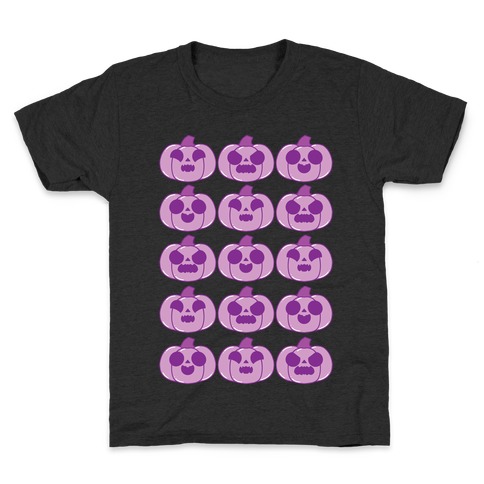 Kawaii Pumpkins Pattern Purple Kids T-Shirt