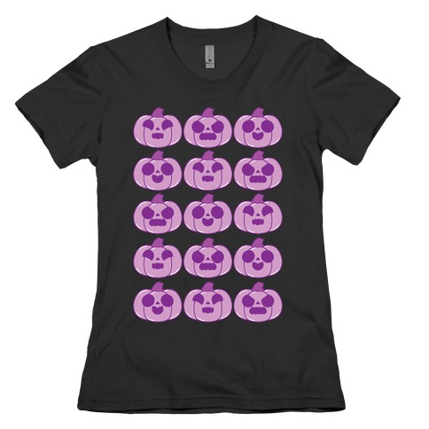 Kawaii Pumpkins Pattern Purple Womens T-Shirt