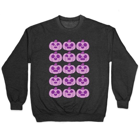 Kawaii Pumpkins Pattern Purple Pullover