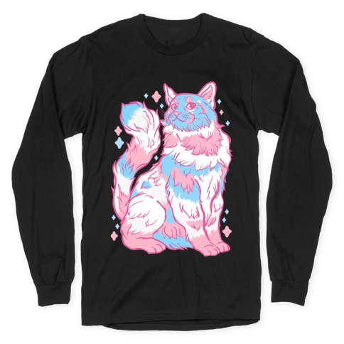 Transgender Pride Cat Long Sleeve T-Shirt