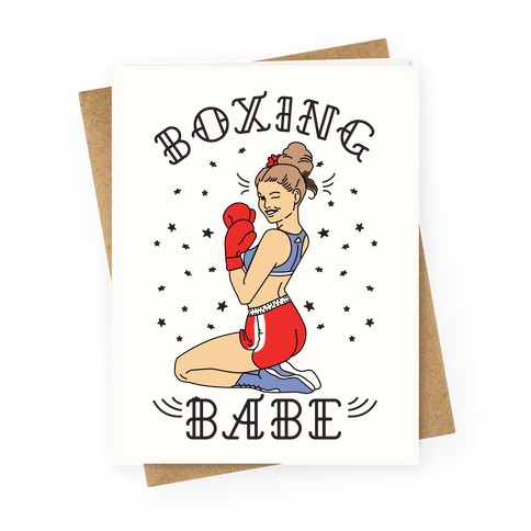 Boxing Babe Greeting Card