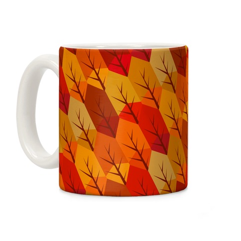 Geometric Fall Leaf Pattern Coffee Mug