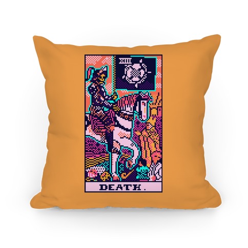 Pixelated Death Tarot Card Pillow