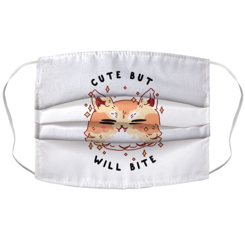 Cute But Will Bite Accordion Face Mask