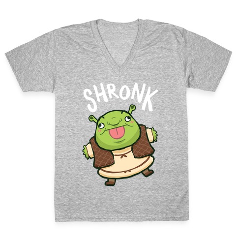 Shronk Derpy Shrek V-Neck Tee Shirt