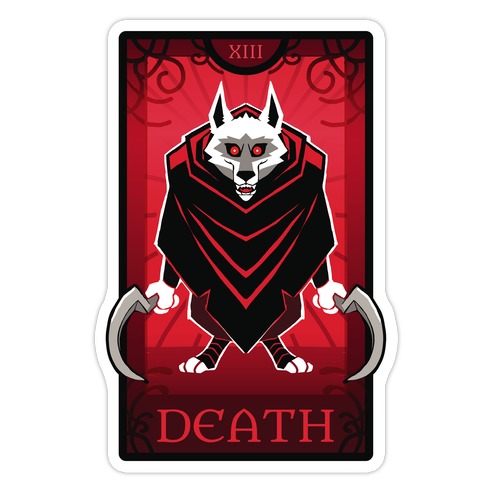 Death Wolf Tarot Die Cut Sticker