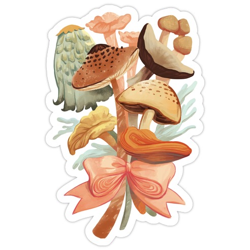 Bouquet Of Mushrooms Die Cut Sticker