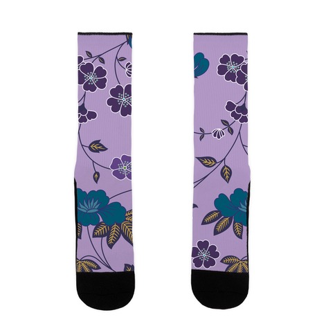 Pretty Floral Pattern Blanket Sock