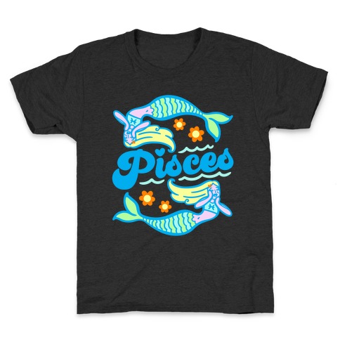 90's Aesthetic Pisces White Print Kids T-Shirt