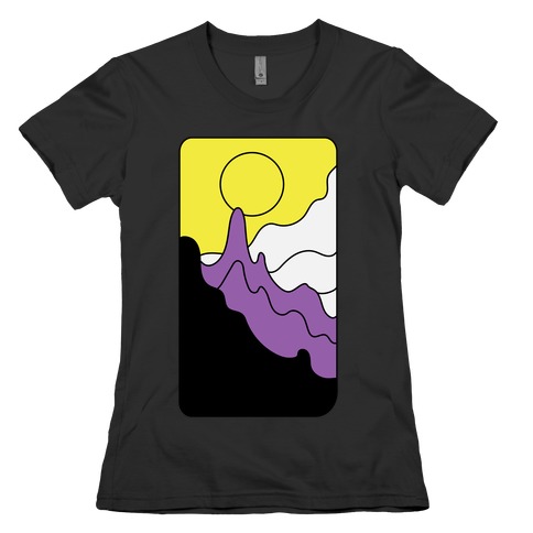 Groovy Pride Flag Landscapes: Nonbinary Flag Womens T-Shirt