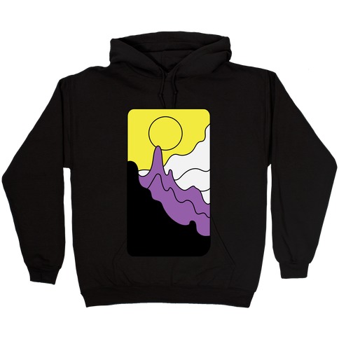 Groovy Pride Flag Landscapes: Nonbinary Flag Hooded Sweatshirt