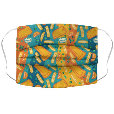 Groovy Fish And Chips  Accordion Face Mask