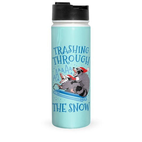 Trashing Through The Snow Travel Mug