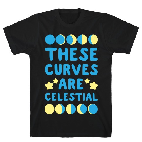 These Curves Are Celestial White Print T-Shirt