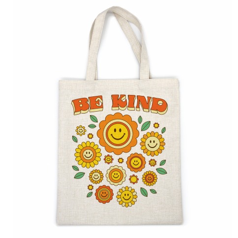 Be Kind Flower Power Smileys Casual Tote