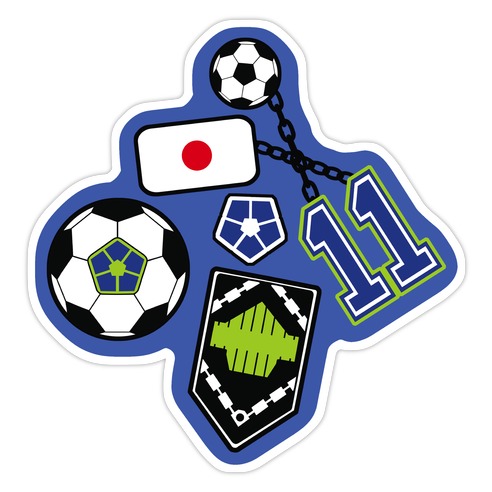 Football Anime Pattern Die Cut Sticker