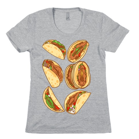 Taco Vulvas Pattern Womens T-Shirt