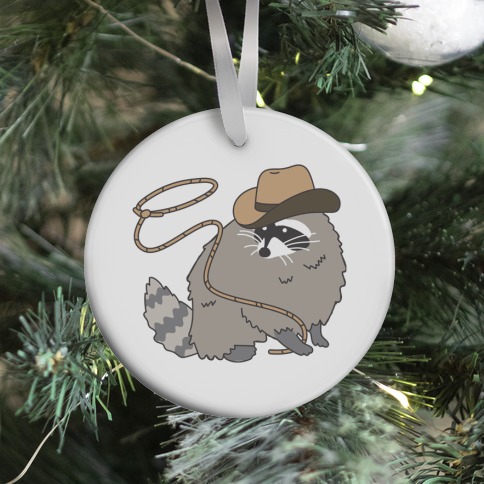 Cowboy Raccoon Lasso Ornament