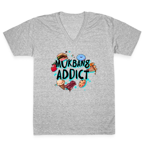 Mukbang Addict V-Neck Tee Shirt