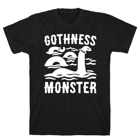 Gothness Monster Parody White Print T-Shirt