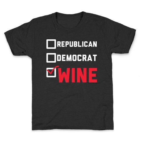 Republican Democrat Wine wht Kids T-Shirt
