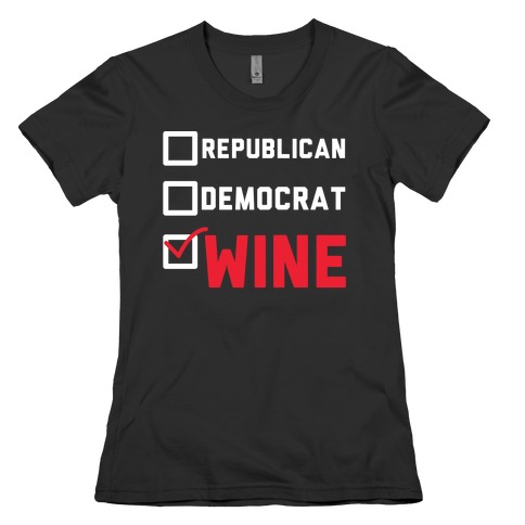 Republican Democrat Wine wht Womens T-Shirt