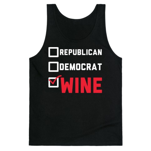 Republican Democrat Wine wht Tank Top