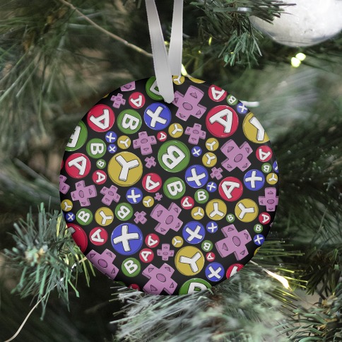 Video Game Controller Buttons Pattern Ornament