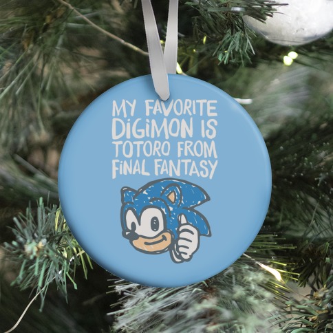My Favorite Digimon Is Totoro From Final Fantasy Parody Ornament