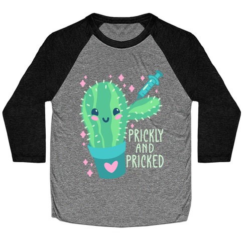 Prickly And Pricked Cactus Baseball Tee