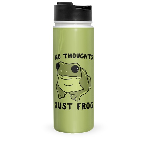 No Thoughts, Just Frog Travel Mug