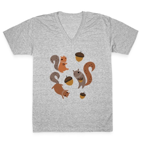 Squirrels In Space V-Neck Tee Shirt