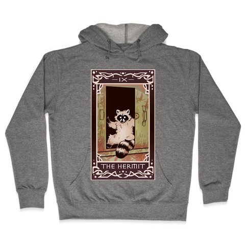The Hermit Raccoon Tarot Card Hooded Sweatshirt