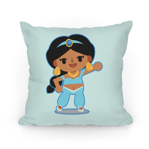 Princess Crossing Jasmine Parody Blue Pillow