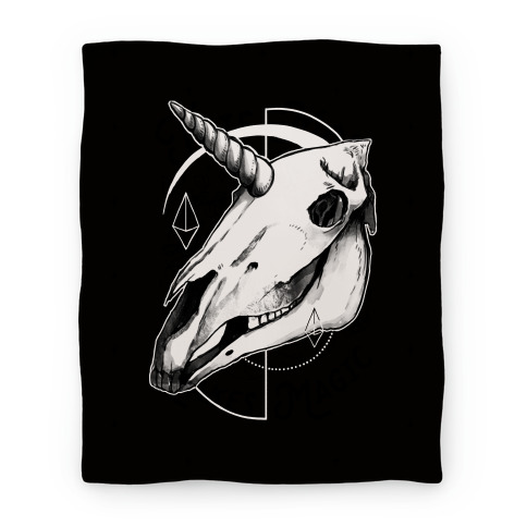 Geometric Occult Unicorn Skull Blanket