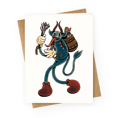Krampus Cartoon Greeting Card