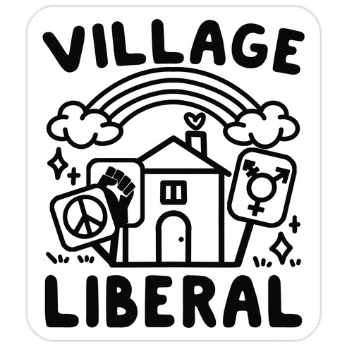 Village Liberal Die Cut Sticker