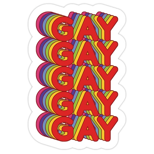 Gay Retro Rainbow Die Cut Sticker
