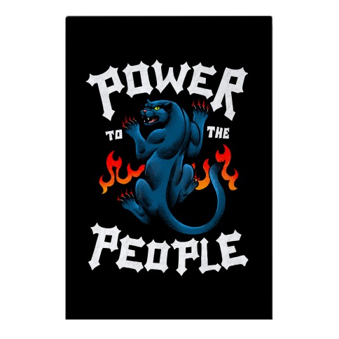 Power to the People Panther Garden Flag
