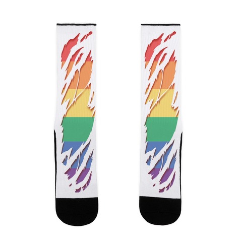 Ripped Shirt: Gay Pride Sock