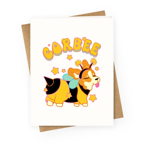 Corbee Corgi in a Bee Costume Greeting Card
