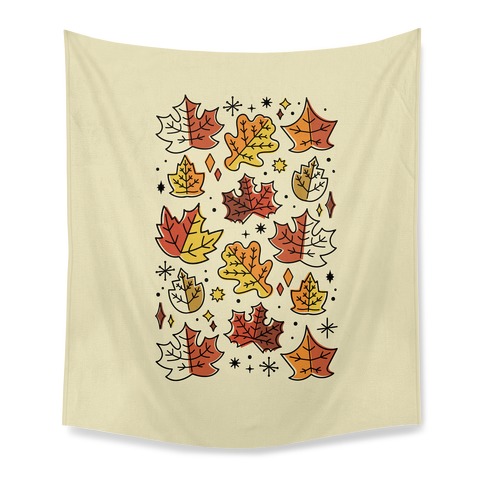 Mid Century Modern Fall Leaves Tapestry
